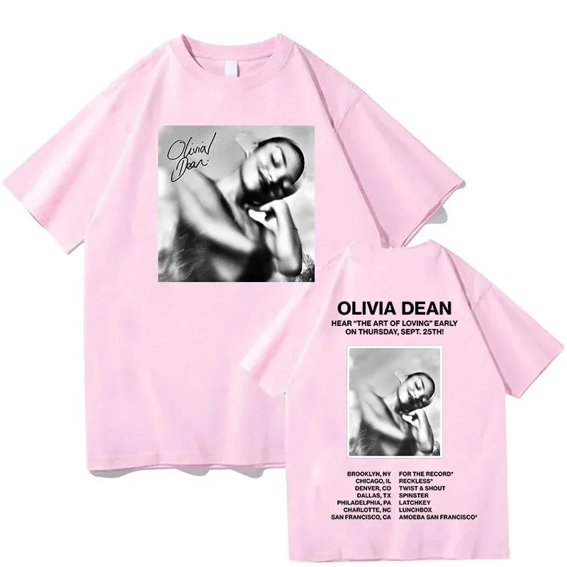 Tees Fashion Olivia Dean The Art of Loving T-shirts Cotton Loose Women_Men Tshirts Casual Male Female Short Sleeves
