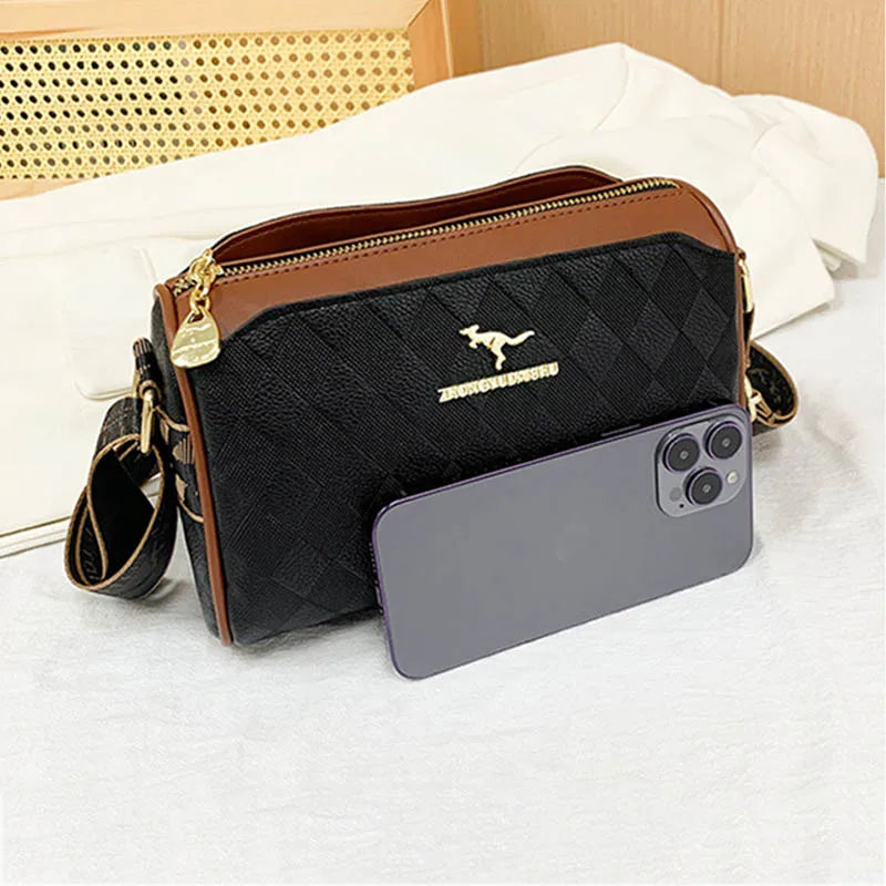 Sac Messenger Femme Luxe - Motif Carreaux Tendance