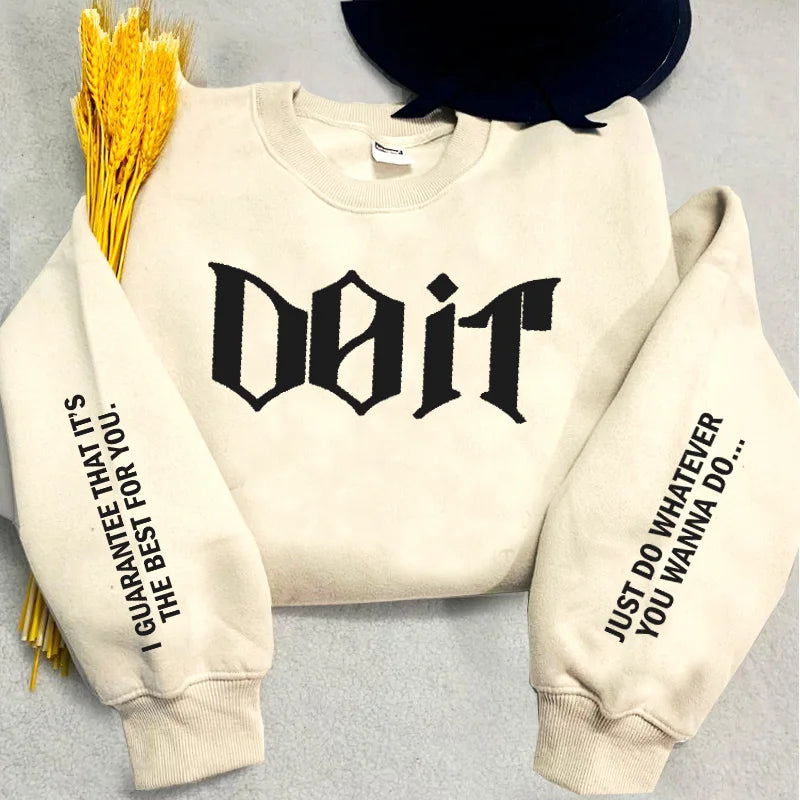 Do It Crewneck Sweatshirt Women Men Pink Kpop Fan Merch SKZ Sweatshirts Pullover Long Sleeve Hoodies Streewear Woman Clothing