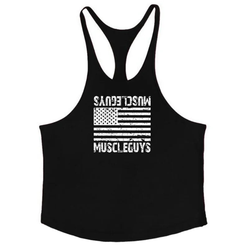 Bodybuilding stringer tank top man Cotton Gym sleeveless shirt men Fitness Vest Singlet sportswear workout tanktop