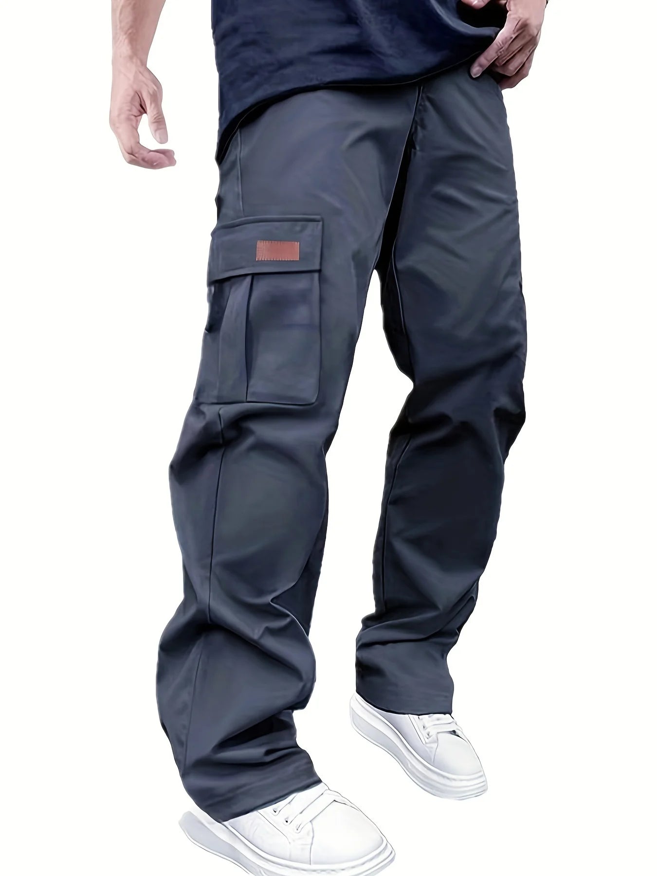 2026 new men's workwear pants, European and American men's loose straight casual pants, men's workwear pocket pants