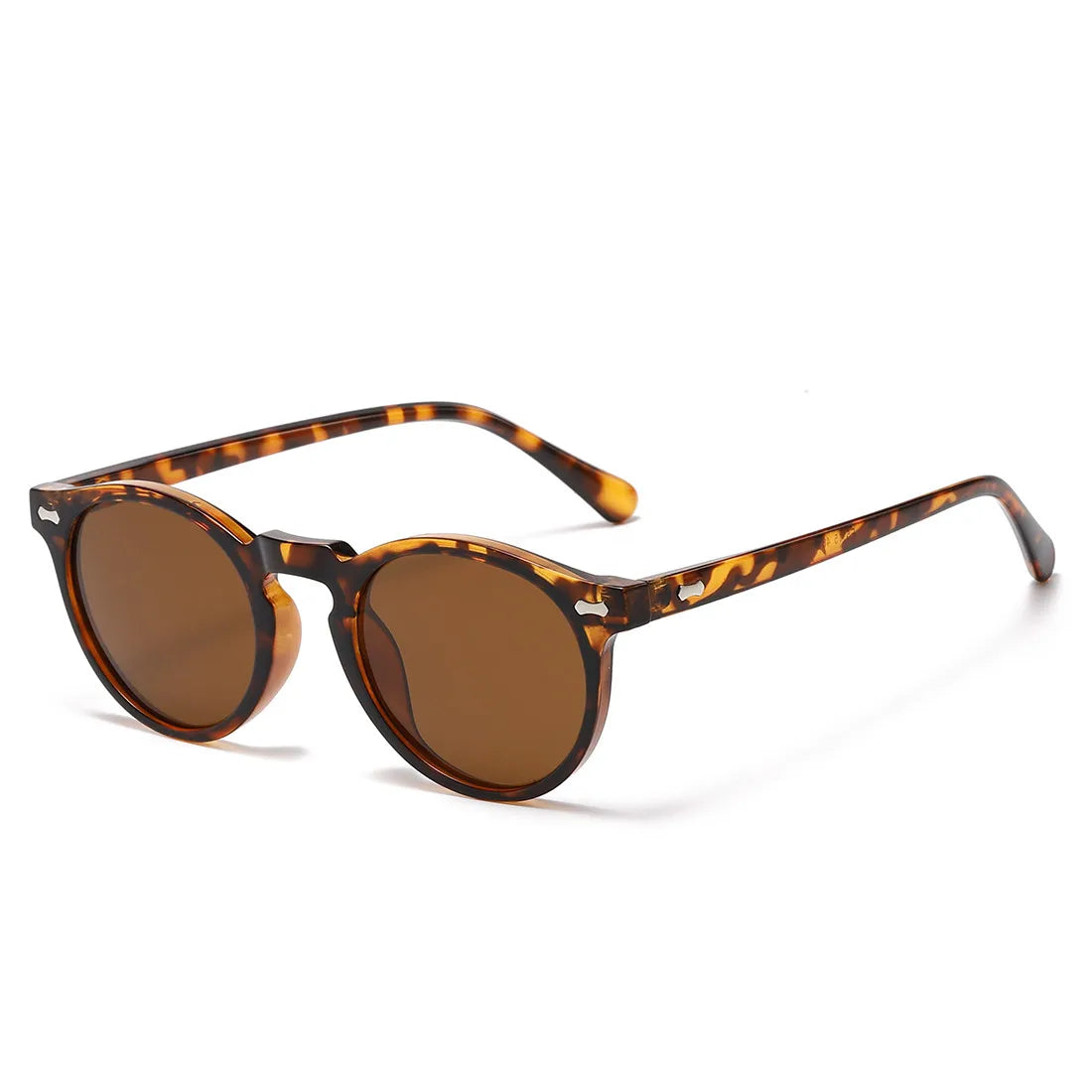 Classic Round Sunglasses Polarized Man Fashion Rivet Frame Vintage Leopard Glasses For Woman UV400 Anti-Glare lunettes de soleil