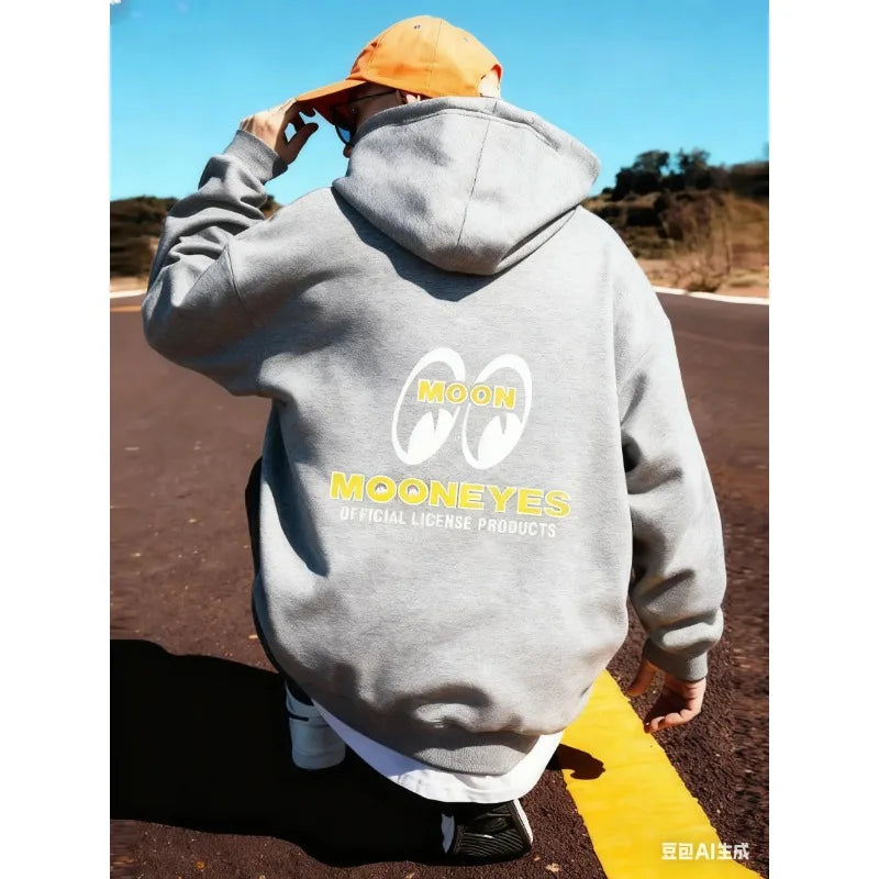 2026 model with the "MOON EYES" logo - black men's sports cap t-shirt - outdoor hip-hop cap men's and women's long-sleeved top