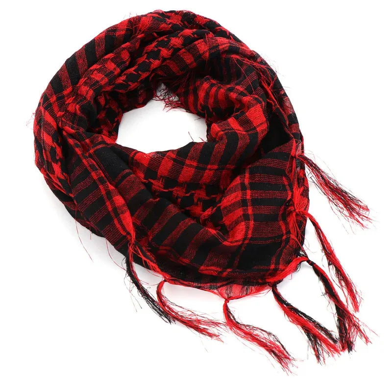 Unisex Tactical Houndstooth Scarf – Warm, Windproof, Spring-Winter