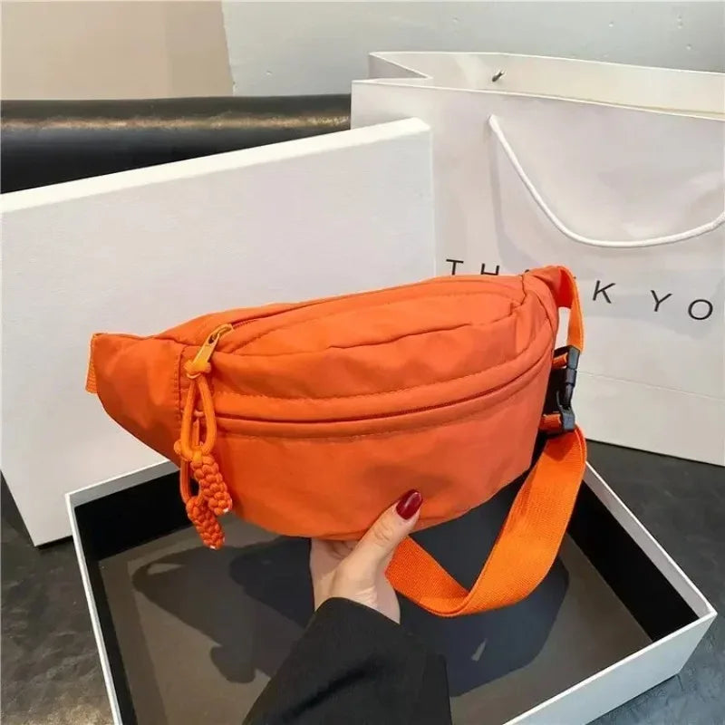 Chest Banana Bag for Women Sling Crossbody Waist Pack Canvas Running Waist Bag Casual Fanny Packs Sport Half Moon Belt Bag