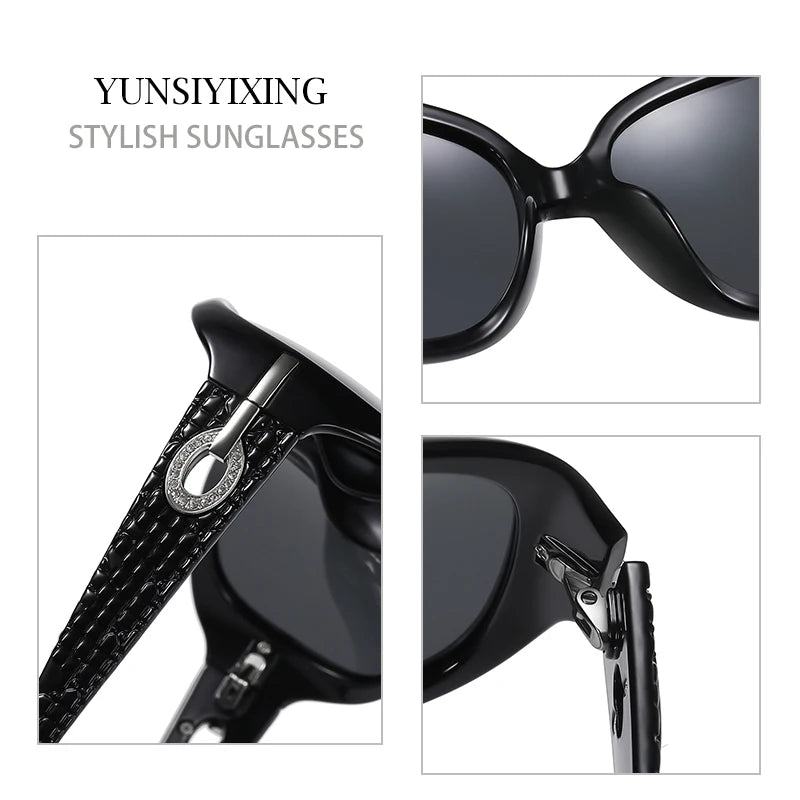Polarized Women's Sunglasses Brand Designer Sun Glasses Fashion Classic Big Frame Glass Female Vintage Oculos De Sol