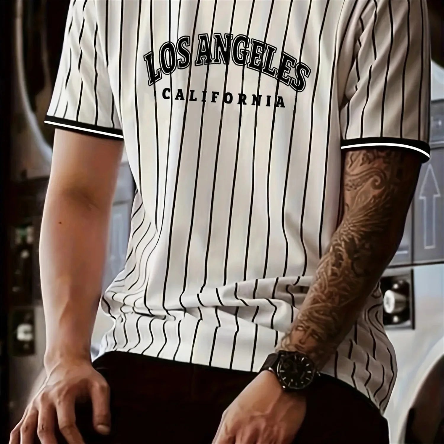 Men's Los Angeles Oversized Striped T-Shirt