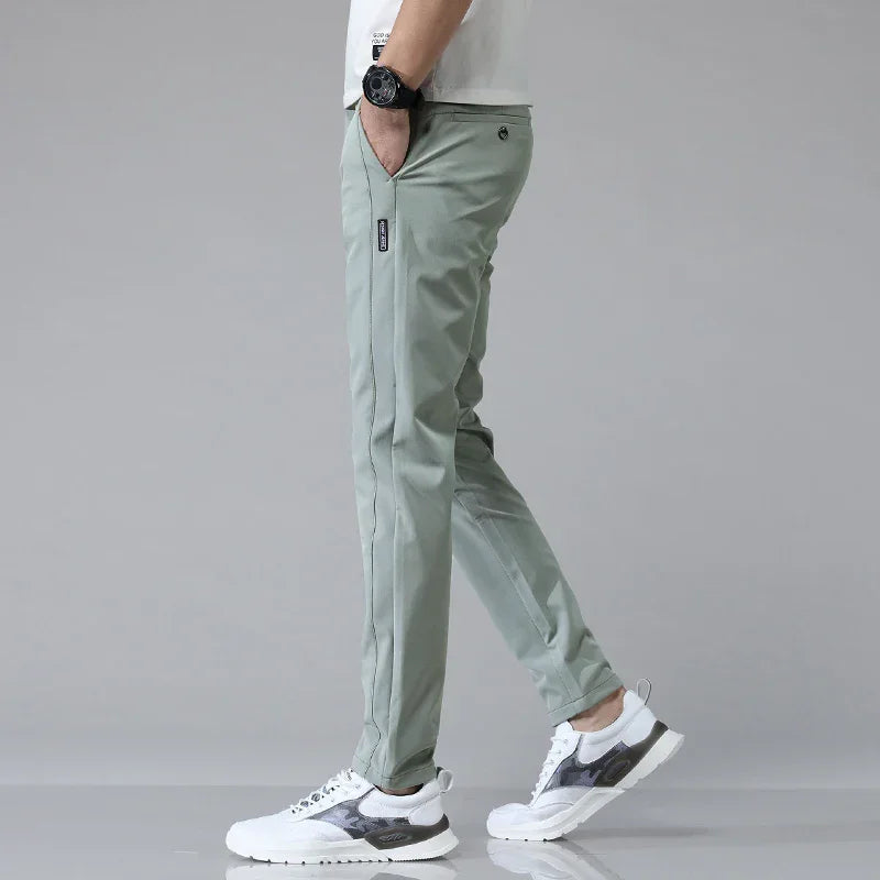 Men's Slim Fit Casual Trousers – Breathable Stretch for Golf & Sport