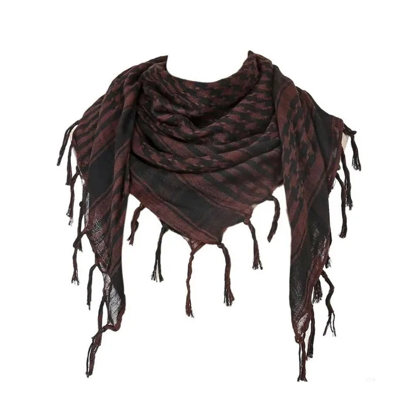 Unisex Tactical Houndstooth Scarf – Warm, Windproof, Spring-Winter