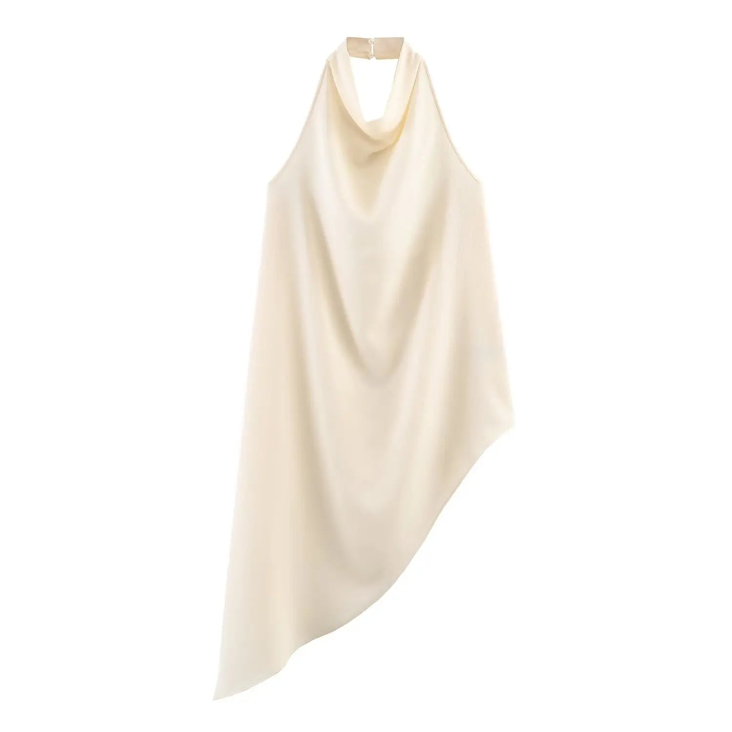 KONDALA Chic Sexy Women Backless Asymmetric Neck-mounted White Tops Modern Fashion 2026 Spring Valentine's Day Night Party Vest