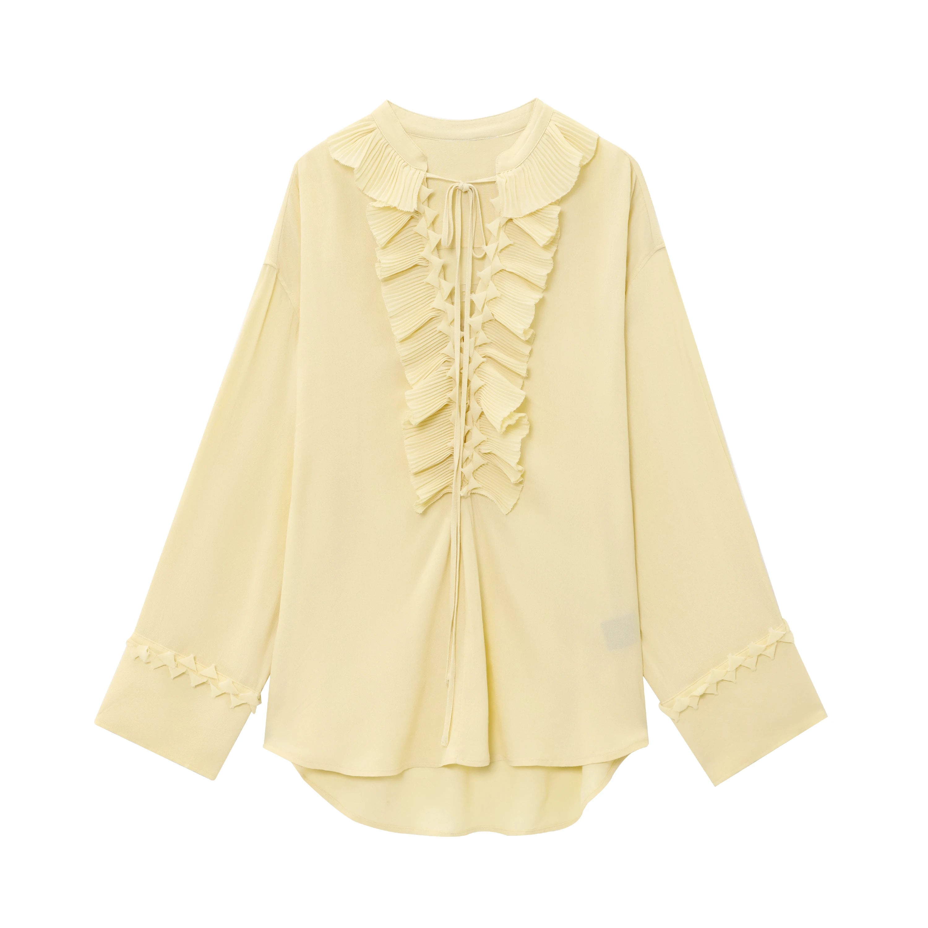 Ensemble assorti blouse jaune et jupe pour femmes, deux pièces décontractées amples, nouvelle collection printemps été 2025, ensemble robe couleur unie