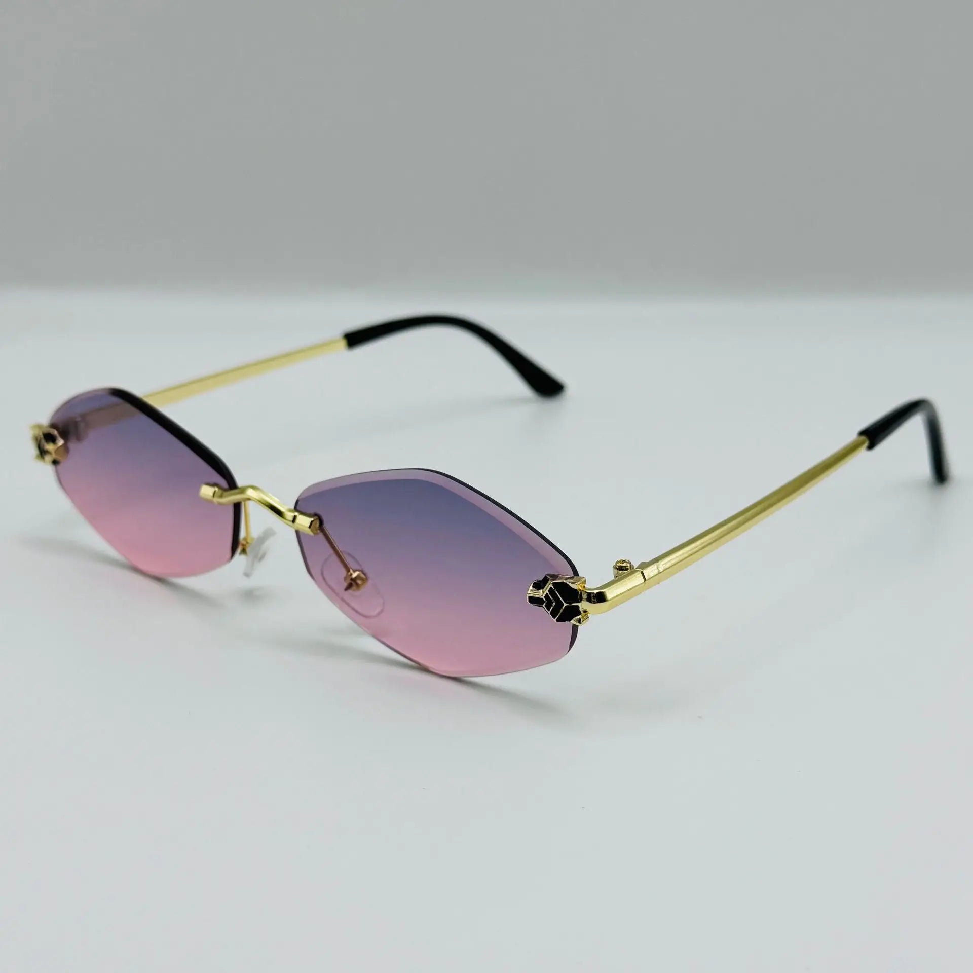 Lunettes de soleil polygonales mode pour femmes, lunettes de soleil de luxe en losange pour femmes, monture métallique vintage, lunettes de soleil pour femme