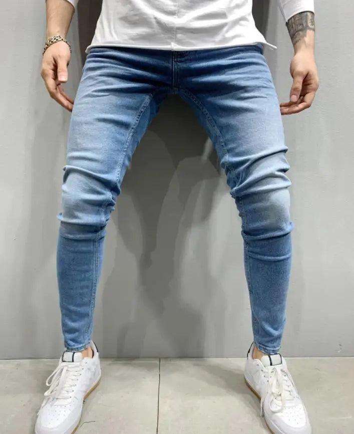 Men's Stretch Straight Leg Jeans – Casual Streetwear Denim for All Seasons