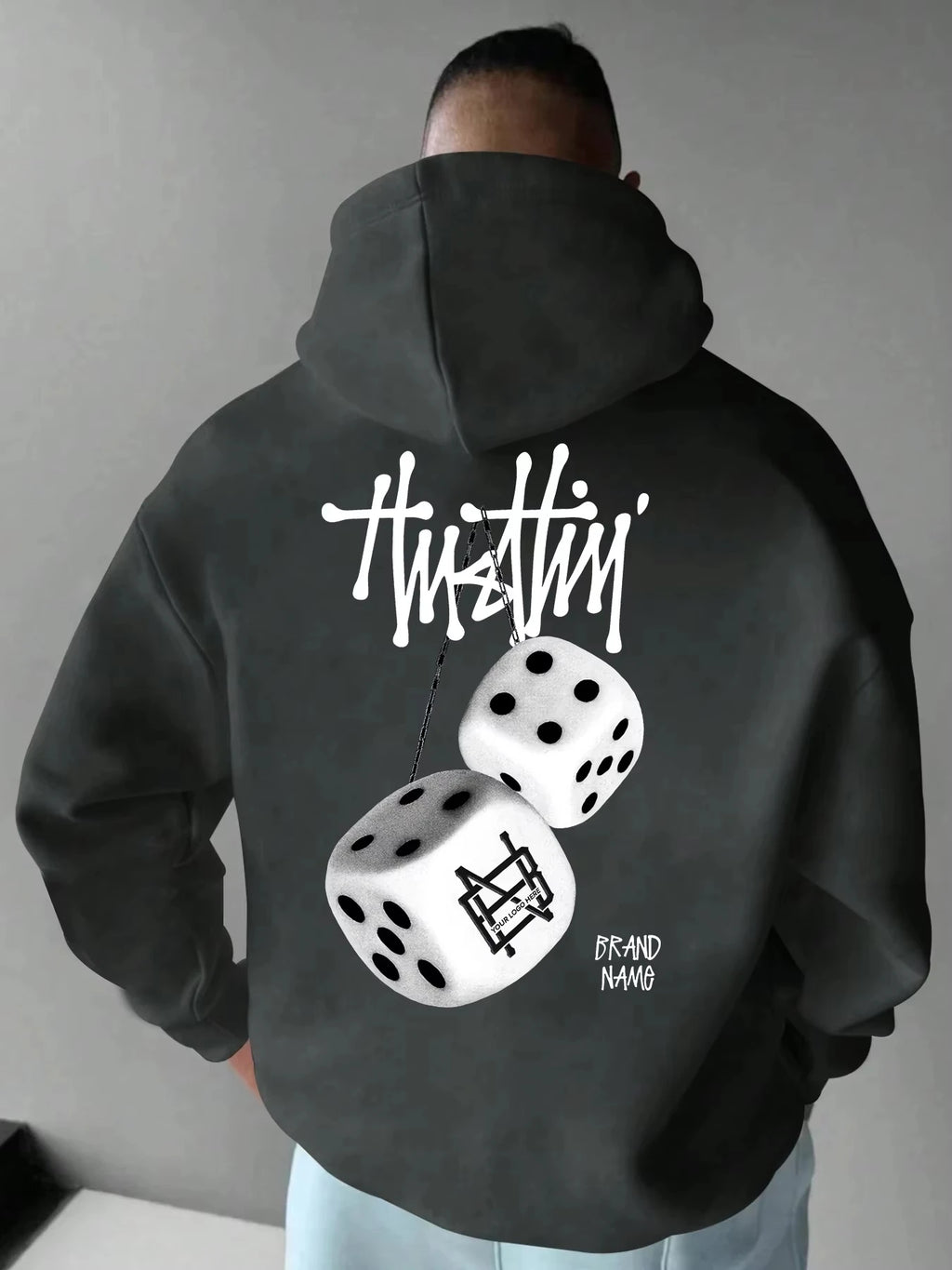 Sweat à Capuche Homme Motifs Géométriques - Streetwear Automne Hiver