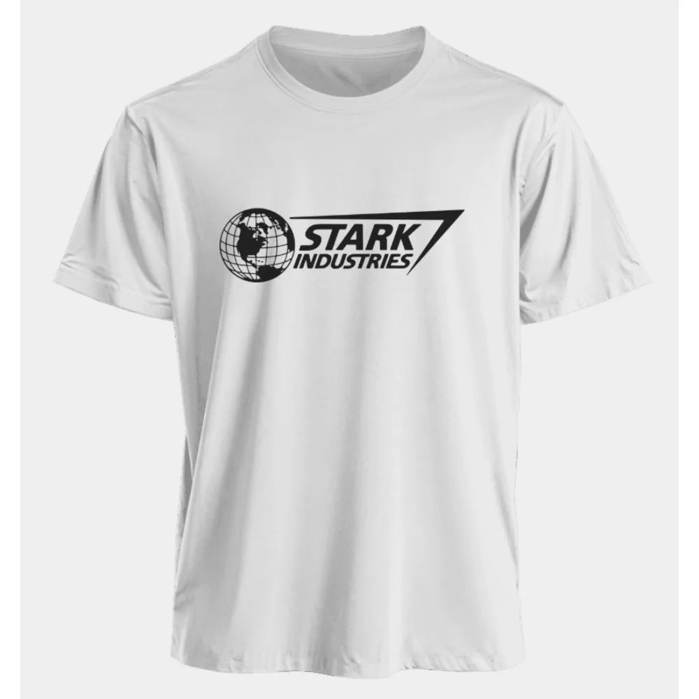 Marvel Men's and Women's T-shirts Iron Man Stark Industries Summer American Spring and Autumn Oversized Sporty Short-sleeved