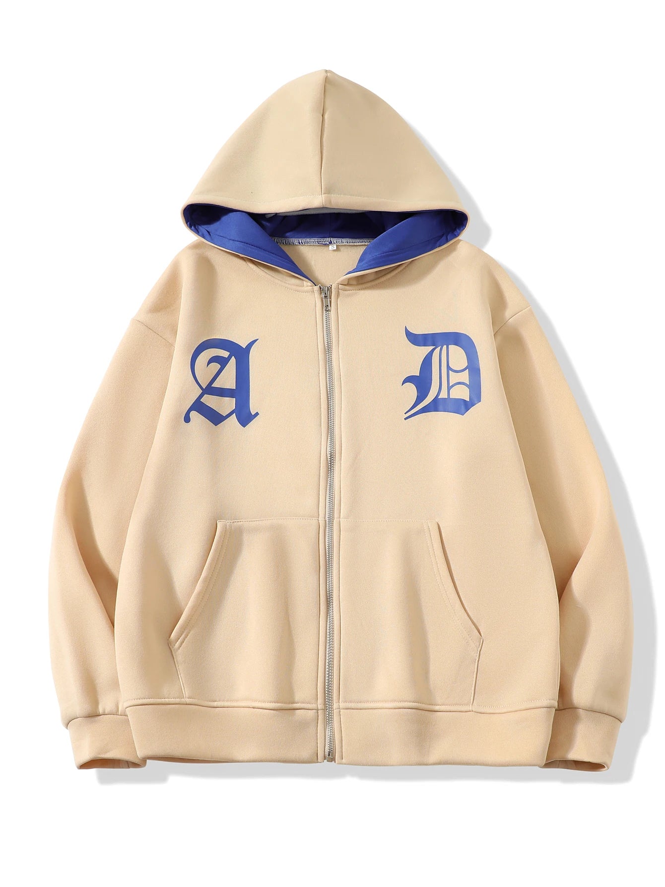 Y2k Zip-Up Hoodies Women Harajuku Gray Goth Grunge Oversized Sweatshirts Letter Embroidery Jacket Coat Kawaii Hip Hop Streetwear