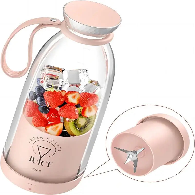 Blender Portable 500ml 2400mAh Sans Fil - Mixeur USB 6 Lames pour Smoothies et Glace
