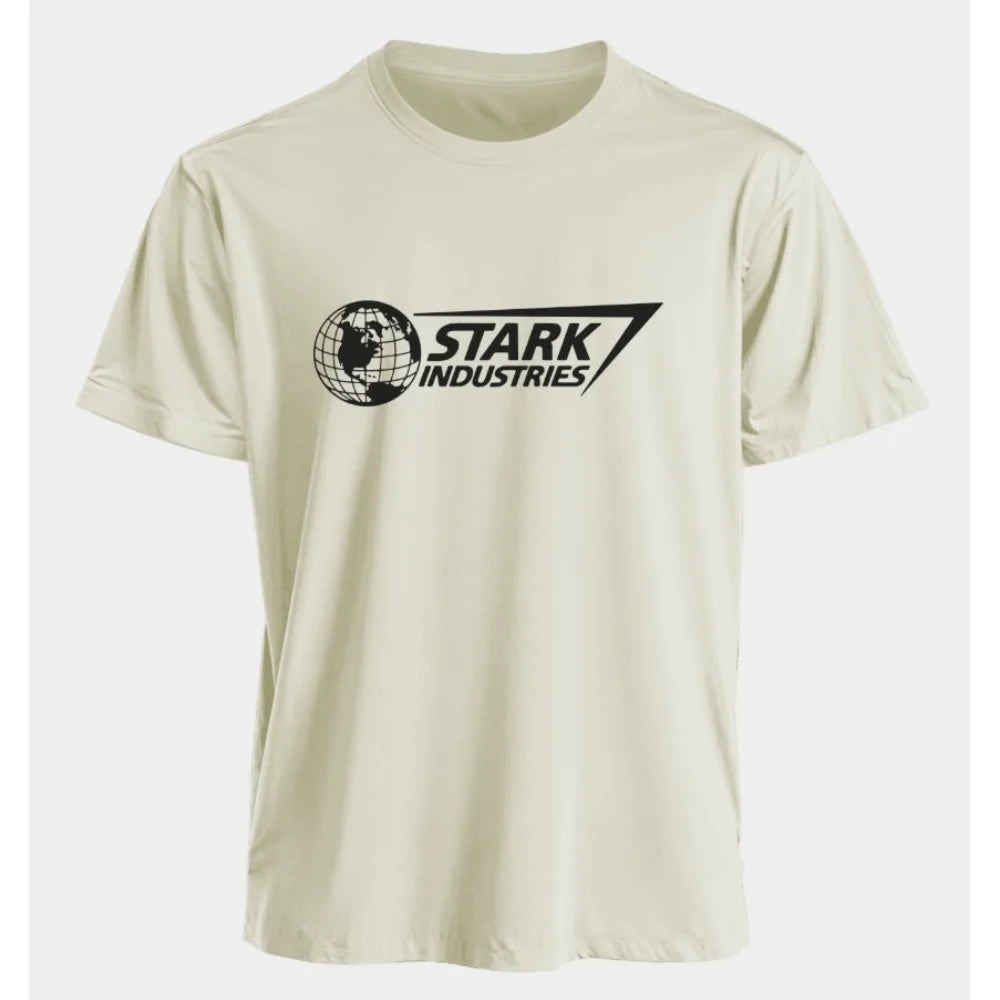 Marvel Men's and Women's T-shirts Iron Man Stark Industries Summer American Spring and Autumn Oversized Sporty Short-sleeved