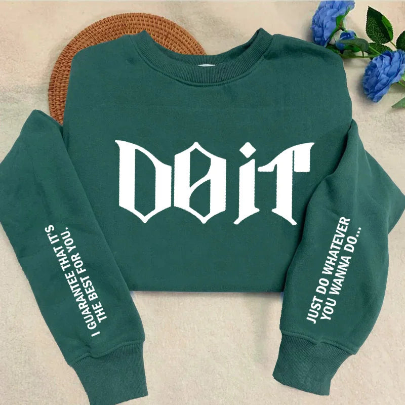 Do It Crewneck Sweatshirt Women Men Pink Kpop Fan Merch SKZ Sweatshirts Pullover Long Sleeve Hoodies Streewear Woman Clothing