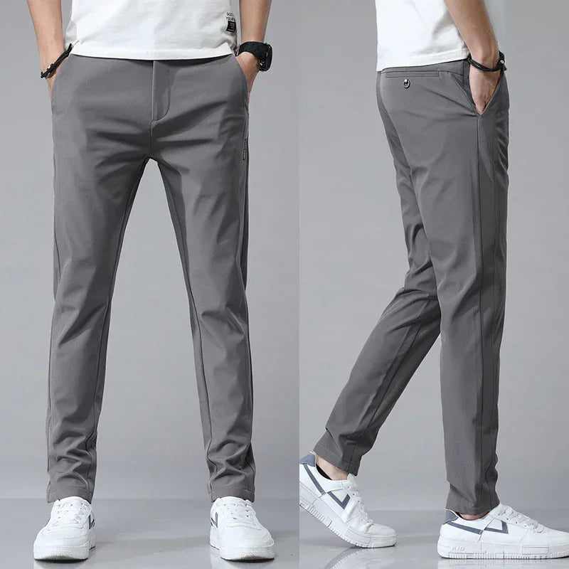 Men's Slim Fit Casual Trousers – Breathable Stretch for Golf & Sport