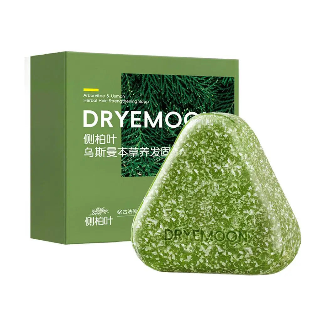 Usman Grass & Platycladus Herbal Shampoo Soap Natural Hair Loss Treat Strengthens Roots Controls Oil Cleanses Scalp Hair Growth