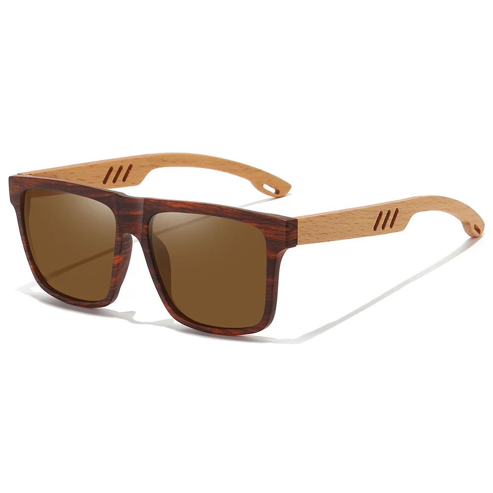 Polarized Bamboo Sunglasses for Men – UV400 Pilot Style | Kazers