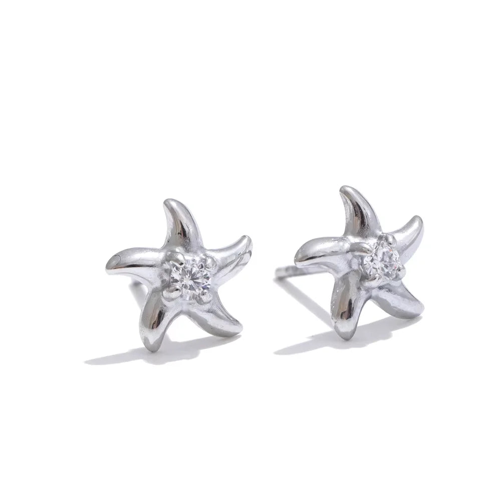 Starfish Necklace & Bracelet – Cubic Zirconia & Gold Plated Stainless Steel | Yhpup