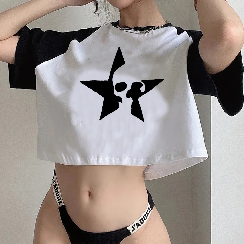Crop Top Fairy Grunge Gothic Y2K – Kawaii 90s Short T-Shirt