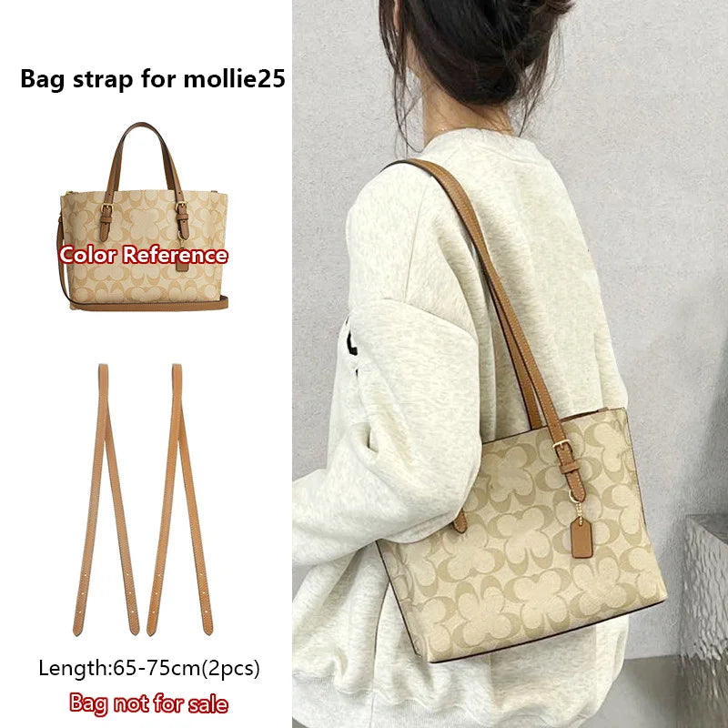 Adjustable Bag Strap For Coach Mollie25 Tote Bag Leather Shoulder Strap Durable Bag Belt Underarm Bag Replacement Accessories