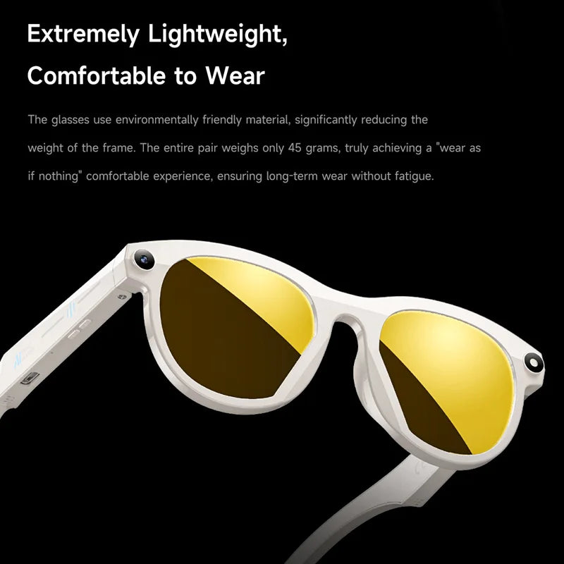 Lunettes caméra intelligentes IA, traduction, caméra 8K HD, multifonctions, Bluetooth 5.3, appels, assistant vocal, musique (nouveauté)
