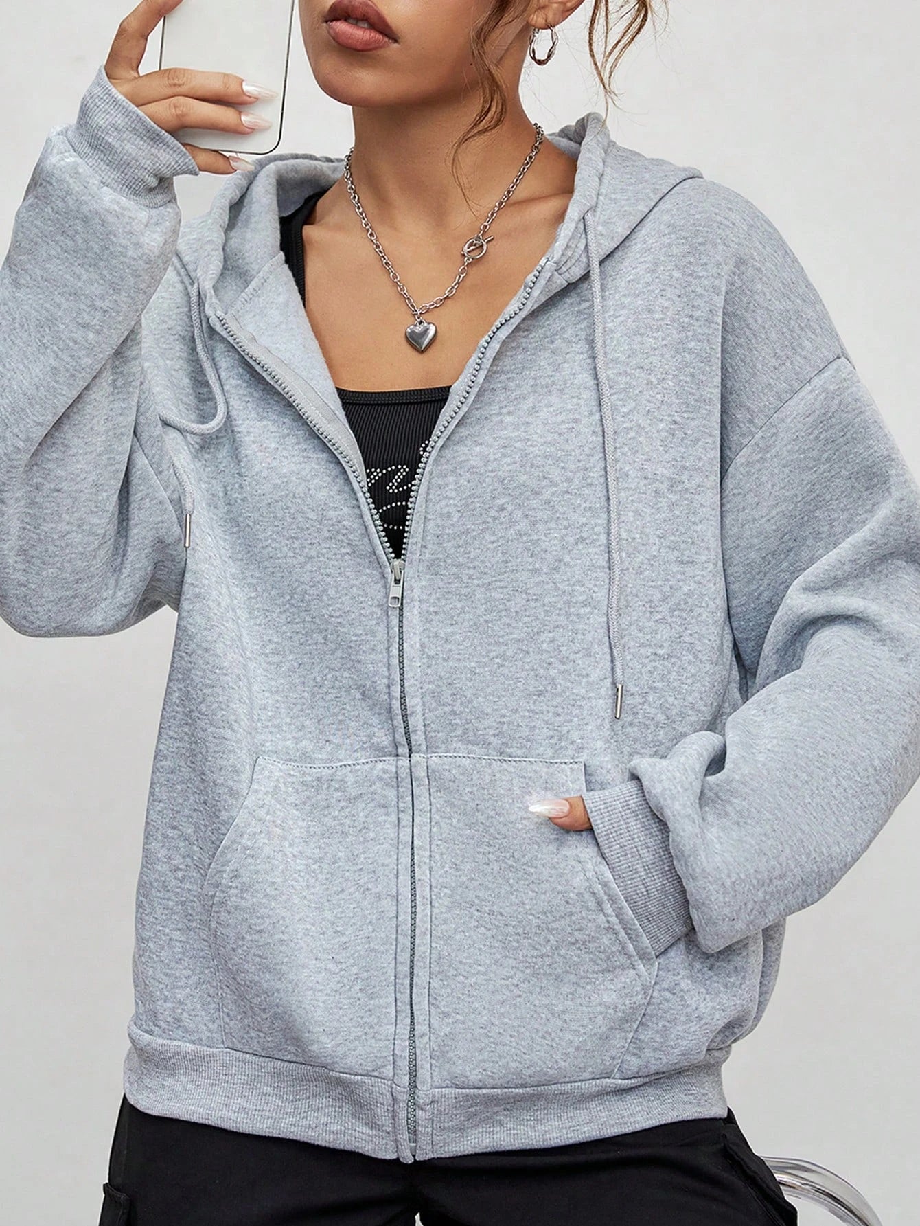 Hoodie Zippé Femme Streetwear - Sweat à Capuche Chaud Fleece