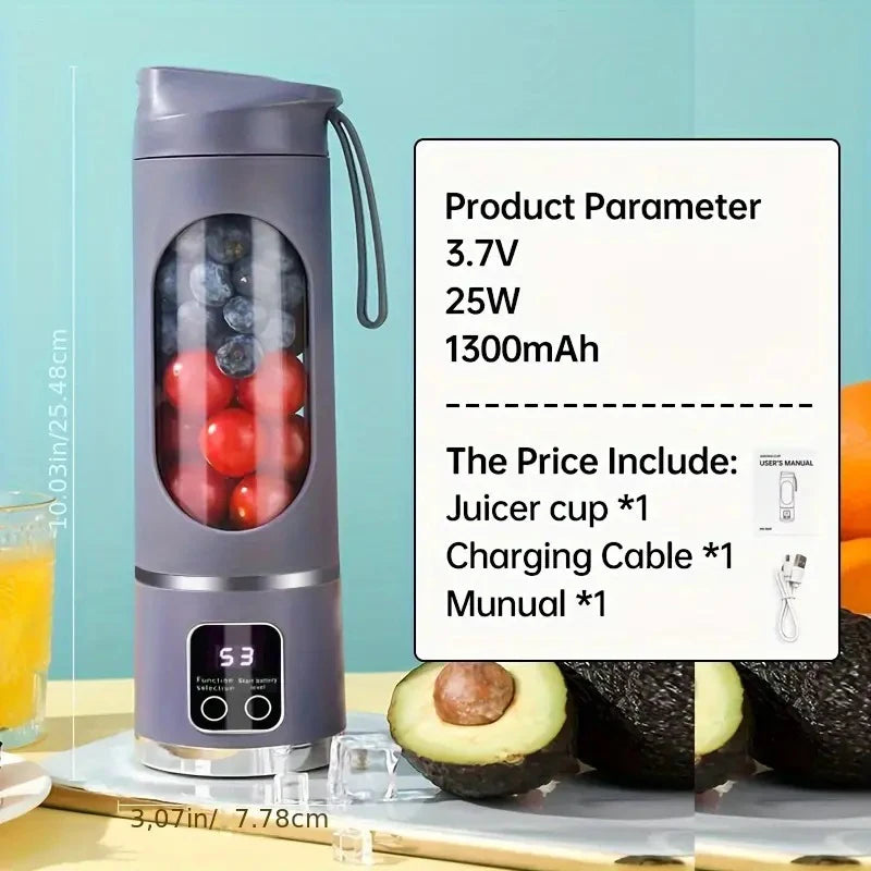 Mixeur Portable USB Rechargeable - Blender À Main pour Smoothies et Jus de Fruits