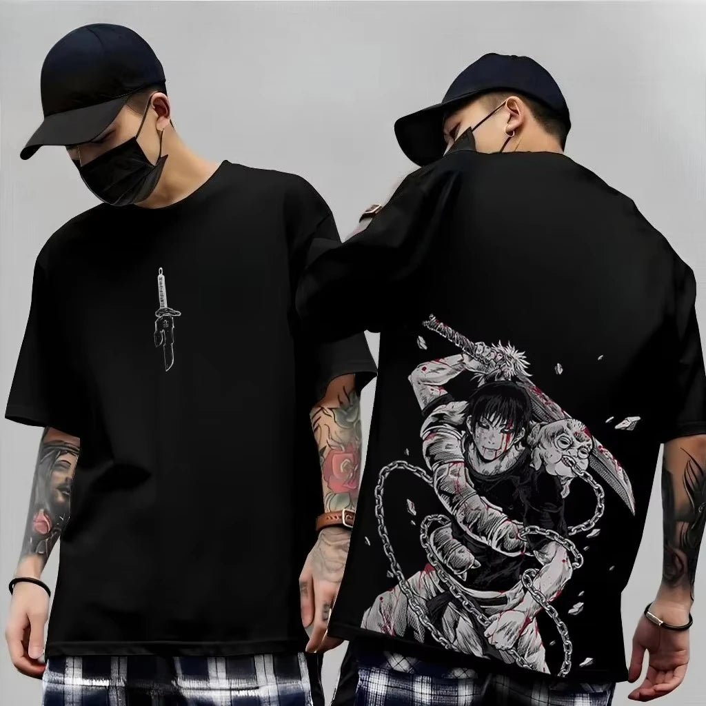 Men's Anime Jujutsu Kaisen T Shirt Toji Fushiguro Cotton Tee Women Short-sleeve Streetwear Casual Gojo Satoru‌ 2026 New Summer