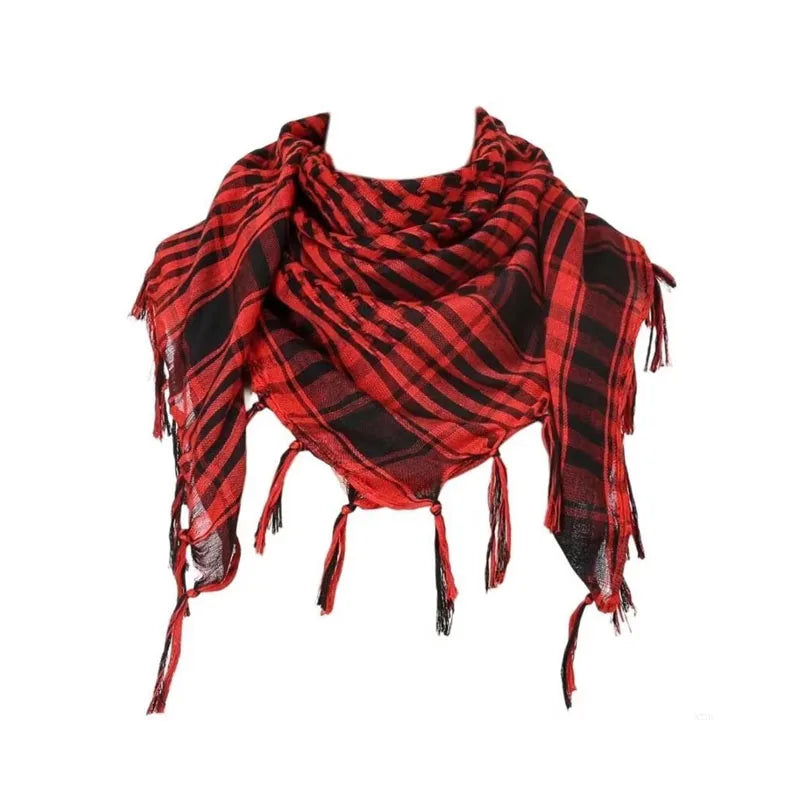 Unisex Tactical Houndstooth Scarf – Warm, Windproof, Spring-Winter