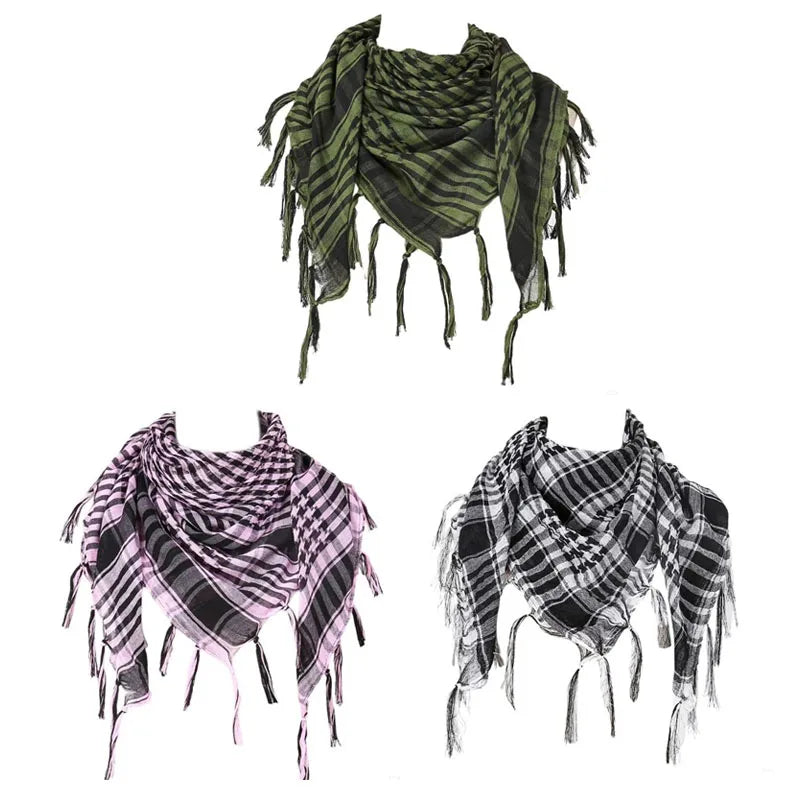Unisex Tactical Houndstooth Scarf – Warm, Windproof, Spring-Winter