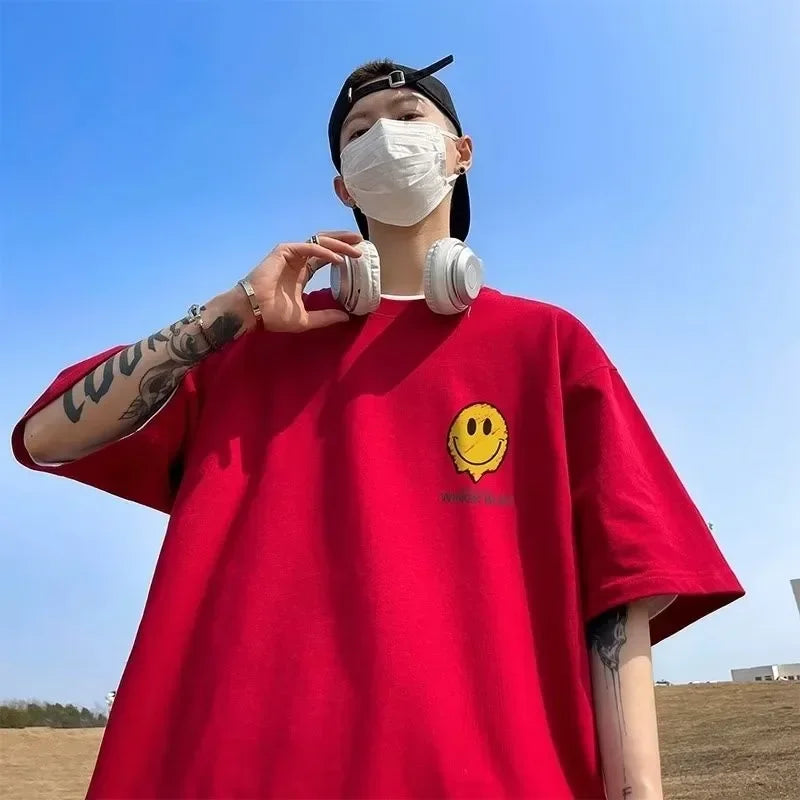 Men's Korean style short sleeved T-shirt in plus size M-8XL