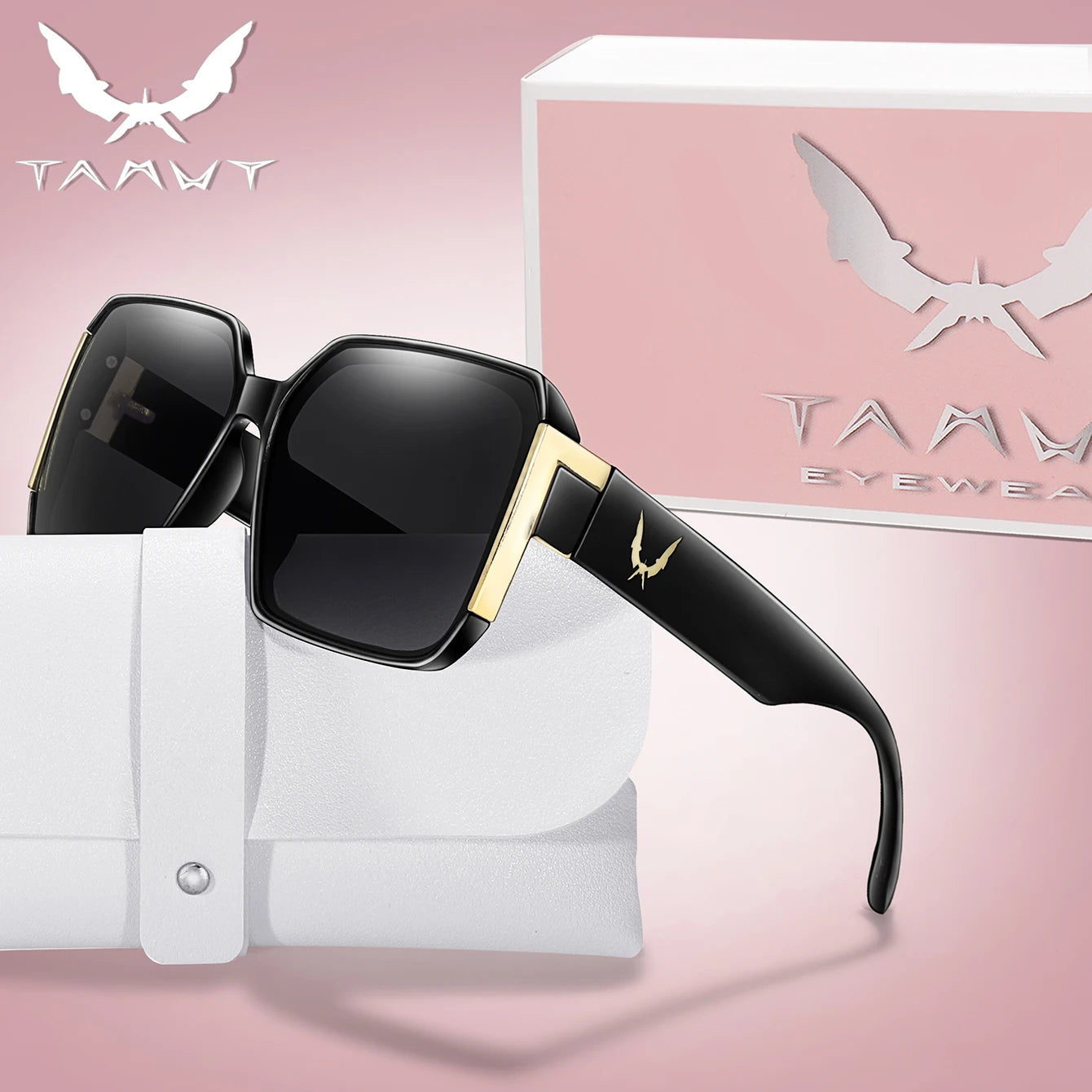 Lunettes de soleil carrées de luxe – Protection UV unisexe pour l'extérieur et le voyage