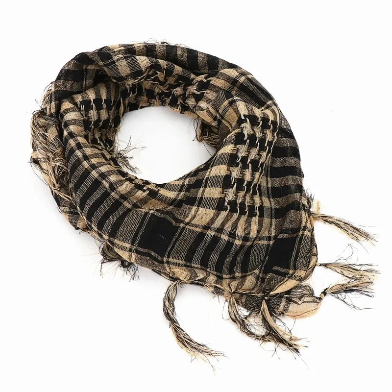Unisex Tactical Houndstooth Scarf – Warm, Windproof, Spring-Winter
