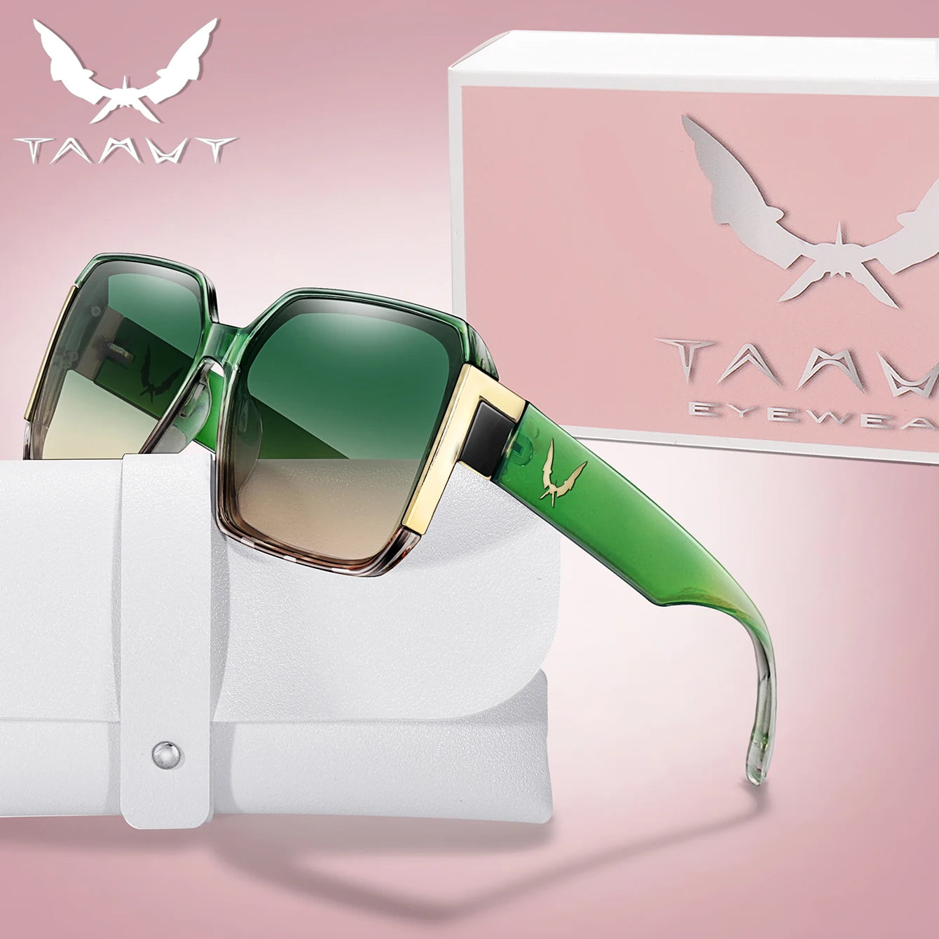 Lunettes de soleil carrées de luxe – Protection UV unisexe pour l'extérieur et le voyage