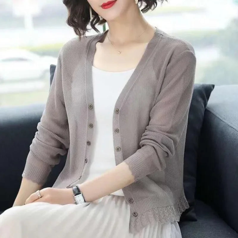 New 2026  Summer Cardigan Women Hollow Out Shawl Knitted Sweater Female Cardigans Women Thin Jacket Coat Ladies Tops