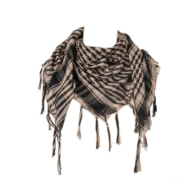 Unisex Tactical Houndstooth Scarf – Warm, Windproof, Spring-Winter