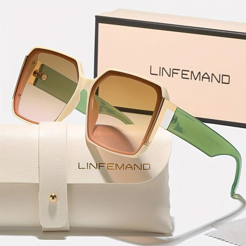 Fashion Large Frame Decoration Glasses for Women UV400 Sunglasses Set Summer Dance Party Holiday Gift
