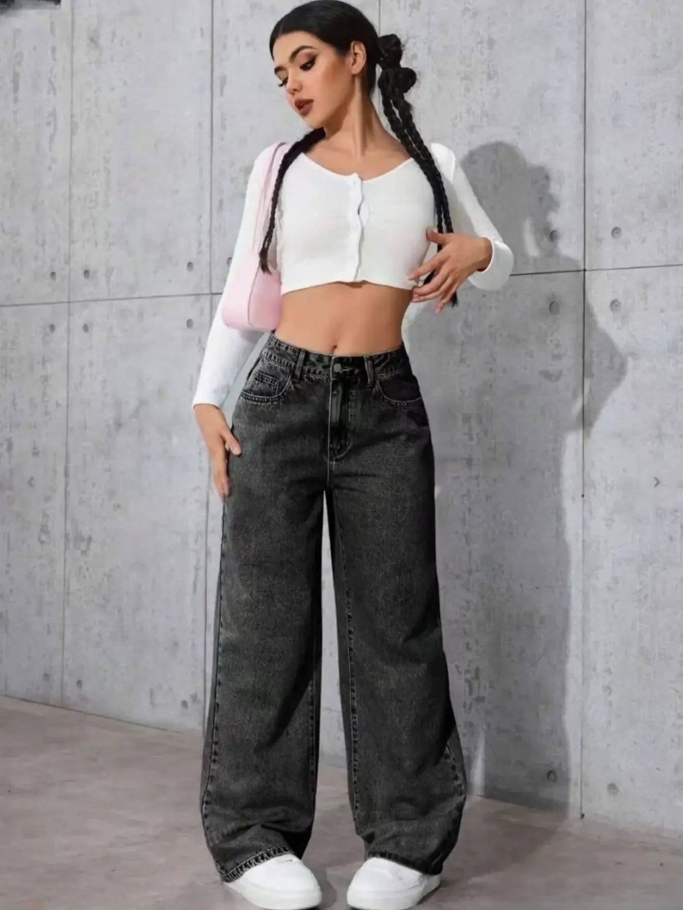 Women's Y2K Wide Leg Baggy Jeans – Vintage Streetwear