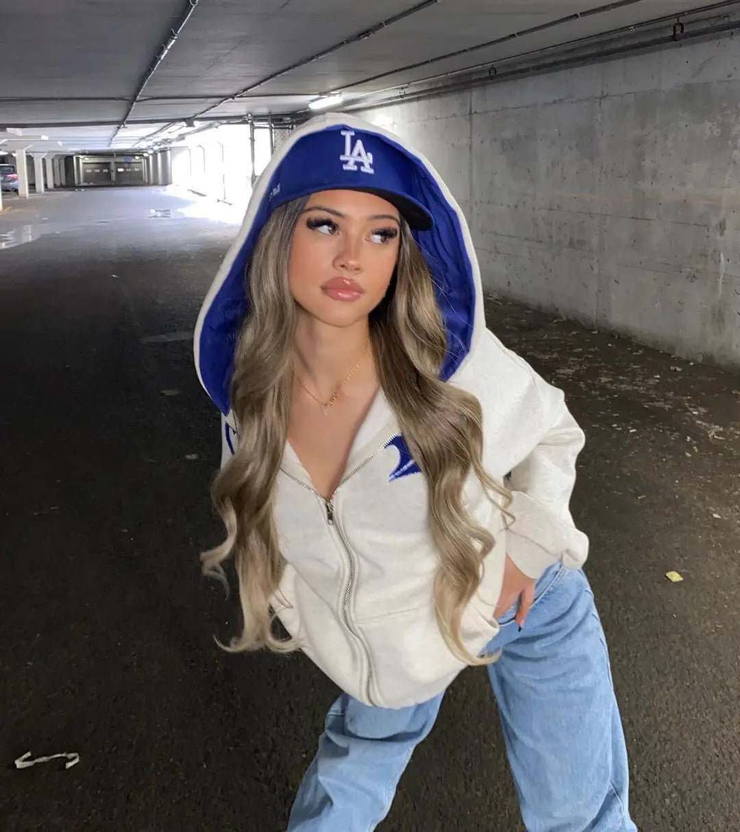 Y2k Zip-Up Hoodies Women Harajuku Gray Goth Grunge Oversized Sweatshirts Letter Embroidery Jacket Coat Kawaii Hip Hop Streetwear