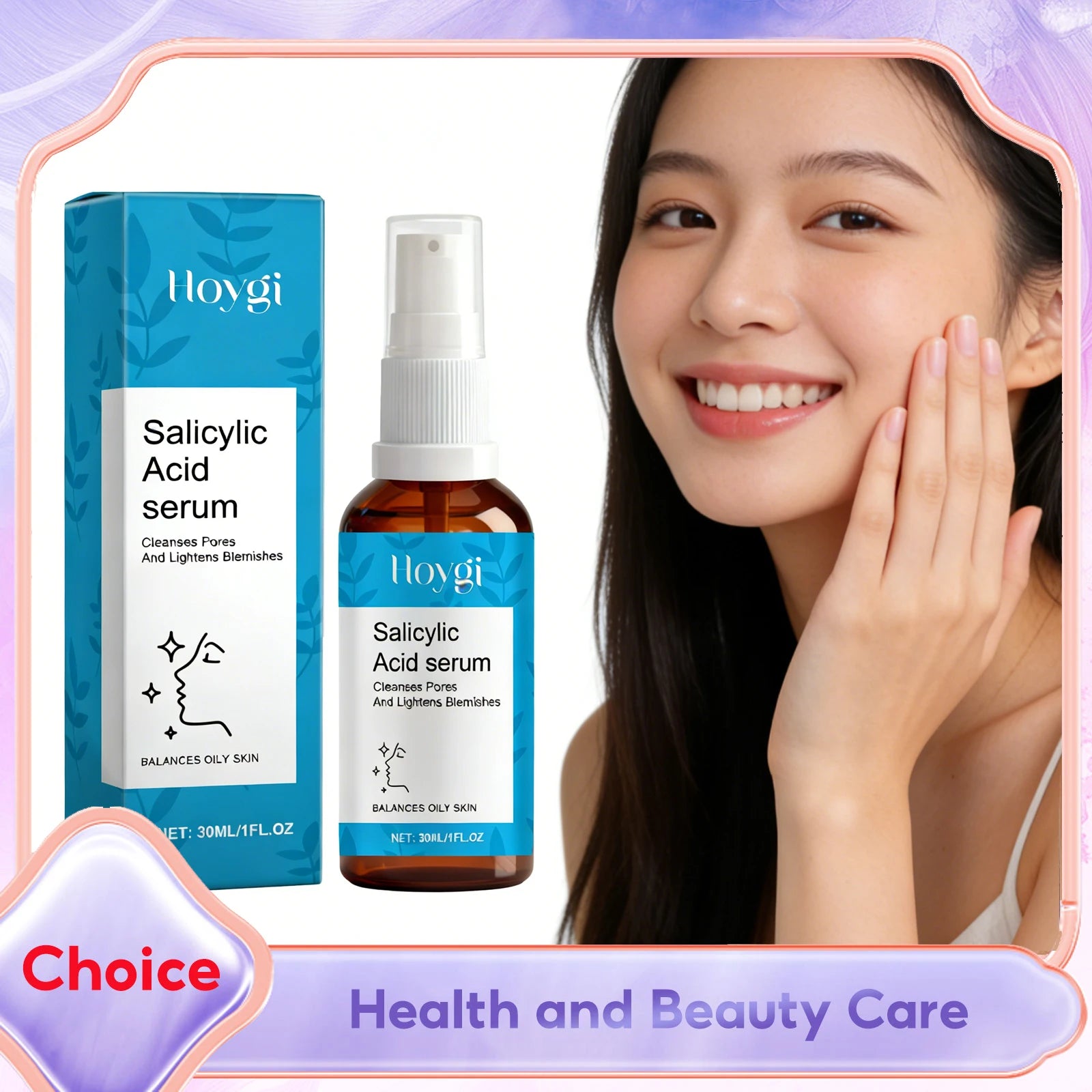Salicylic Acid Serum Hyaluronic Deeply Cleansing Pore Oil Balancing Moisturizing Soothing Lightweight Non Greasy Facial Essences