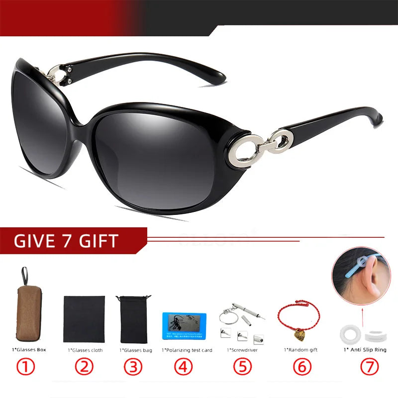 Lunettes de soleil polarisées pour femme – style papillon miroir UV400