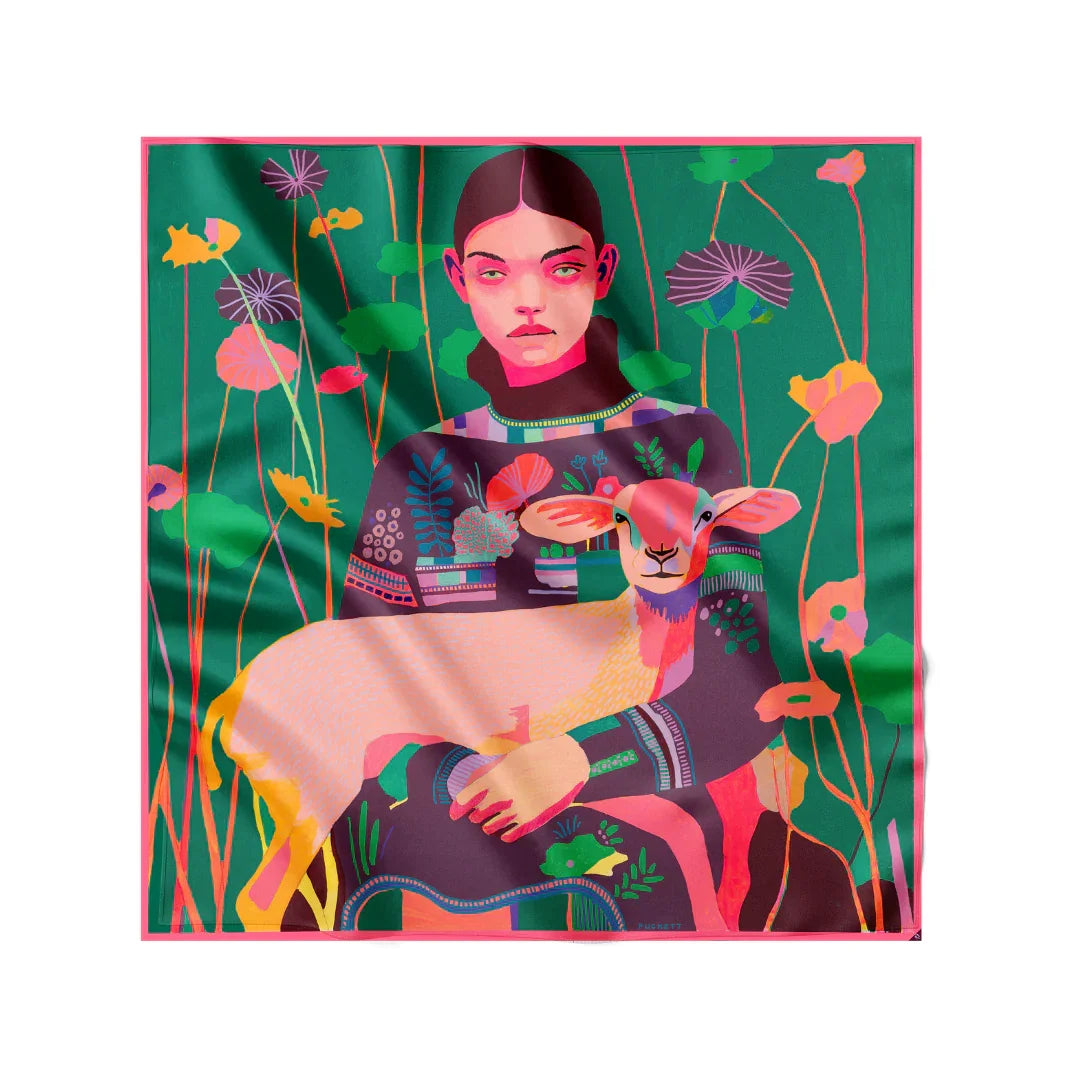 Retro Silk Printed Square Scarf Women Vintage Floral Geometric Pattern Spring Satin Scarfs 2026 Fashion All-match Casual Outwear