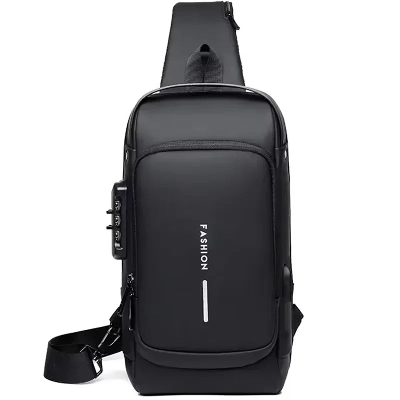Men Multifunction Anti Theft USB Shoulder Bag Man Crossbody Cross Body Travel Sling Chest Bags Pack Messenger Pack