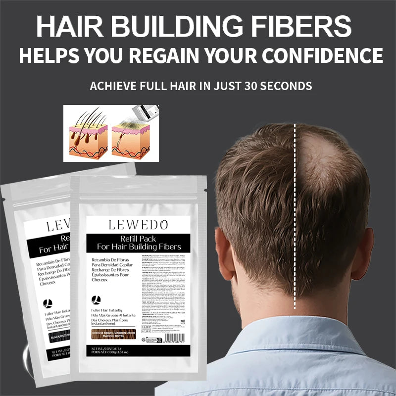 Poudre Densifiante Naturelle Kératine Anti-Calvitie -Fibres Capillaires 100g