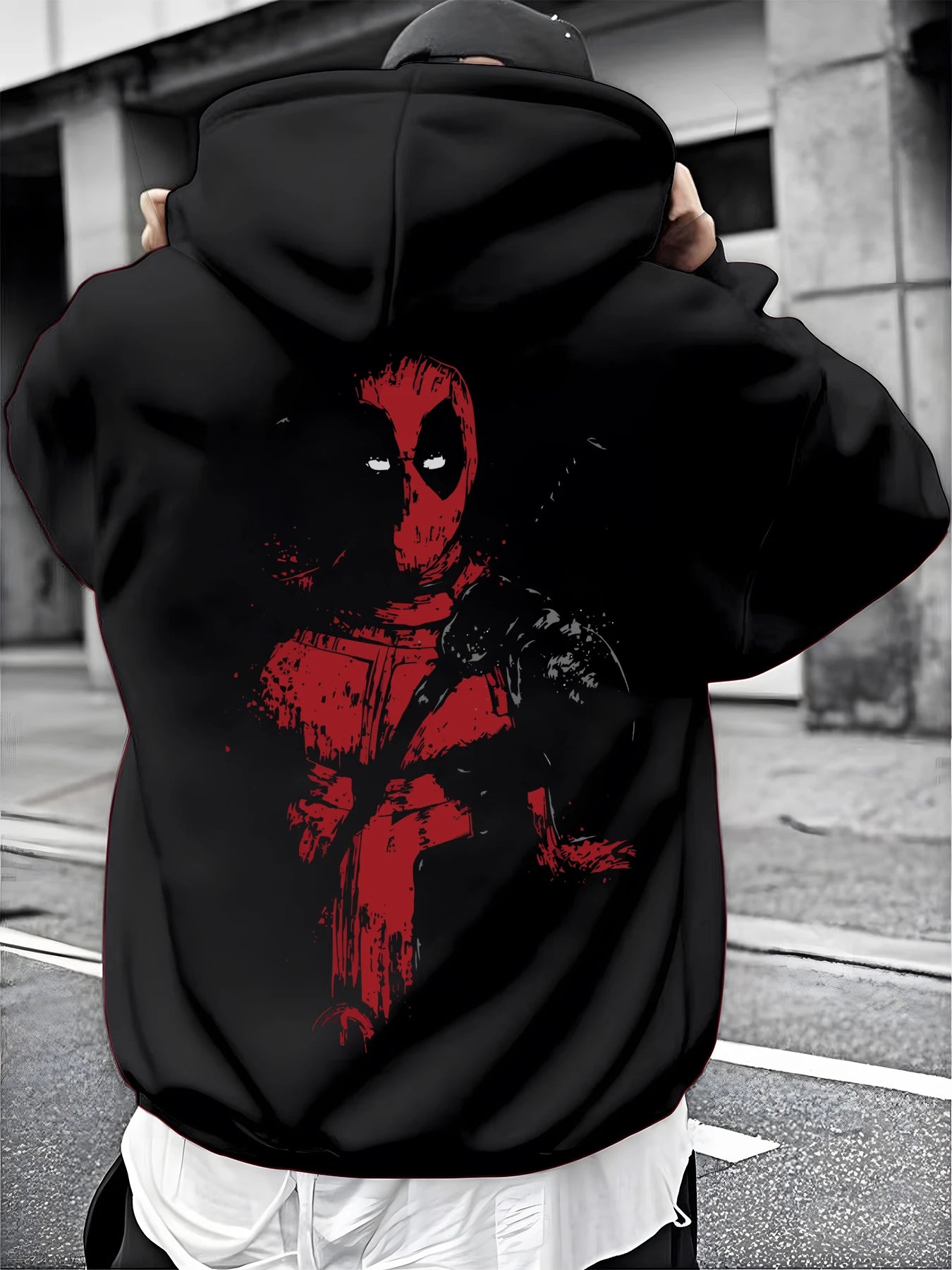 Men's Black Hoodie with Groot Print Guardians of The Galaxy Graphic Pullover 100% Cotton Casual Streetwear for Marvel Fans